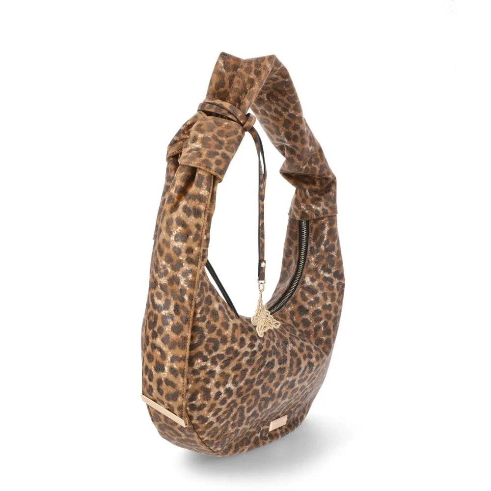 Jessica Simpson Leopard Print Hobo Bag in Brown and Black
